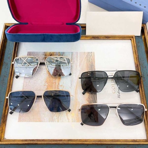 

2023 new luxury designer g family's new fashion box ins star xiao zhan's same sunglasses for men and women gg0571, White;black