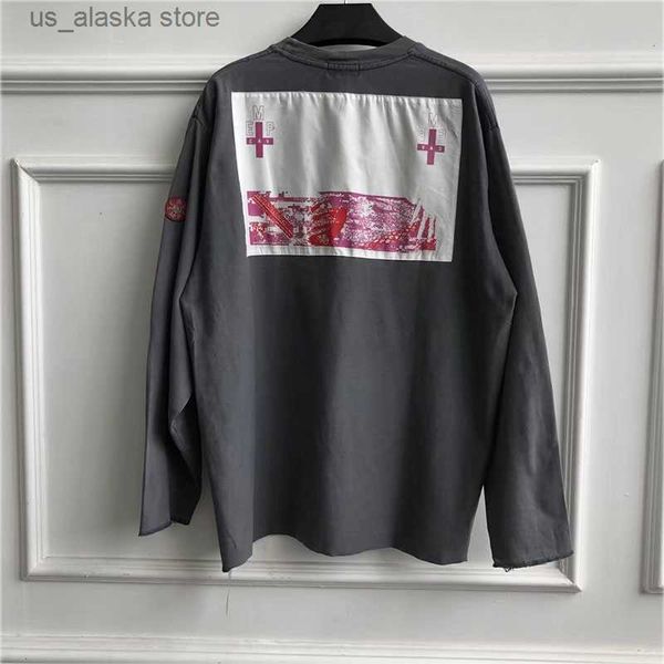 

men's hoodies sweatshirts 2020 c.e cav empt long sleeve t-shirts spring autumn cotton casual streetwear washed do old cross embroidery, Black