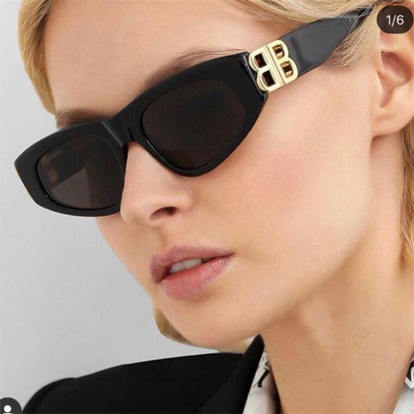 

2023 new luxury designer bella internet celebrity ins same fashion cat eye sunglasses for women bb0095, White;black