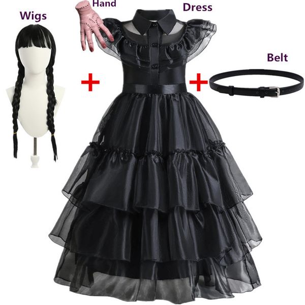 

cosplay movie wednesday costume for girls 4-10 years gothic winds wednesday cosplay costume for kids halloween carnival party dress 230731, Blue