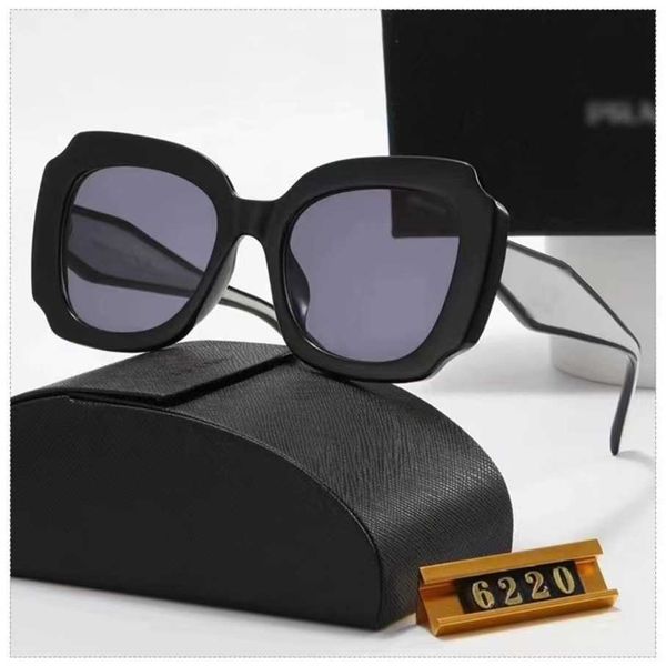 

new luxury designer overseas 2023 new men and women's large frame ordinary sunglasses travel glasses 6220, White;black