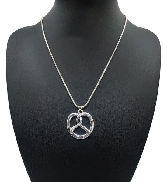 

traditional bavarian pretzel necklace pendant antique silver short rhinestone statement necklaces for women jewelry7265296