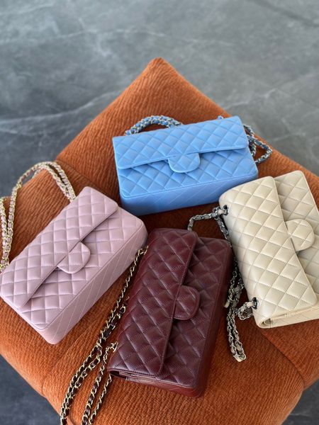 

10a super original quality women chain shoulder bags caviar lambskin leather luxury designer cf bag fashion crossbody classic flap handbag l