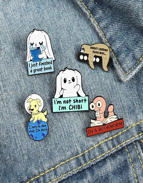 

cute dog enamel brooches pin for women fashion dress coat shirt demin metal funny brooch pins badges promotion gift 2021 new design5667737, Gray