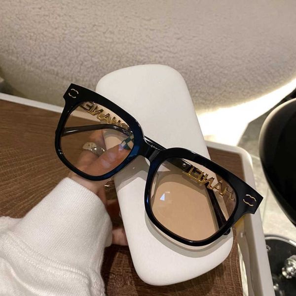 

2023 new luxury designer xiaoxiang's matching frame large face small letters legs uv resistant sunglasses can paired with myopia glasse, White;black