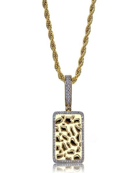 

factory bottom dog tag cz iced out necklace cool us pendant necklace hiphop men pendant jewelry bling plate accessory 67019017592389, Silver
