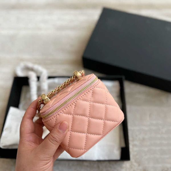 

womens designer vanity bags two little gold ball cosmetic case gren grey pink white metal hardware matelasse chain crossbody shoulder outdoo