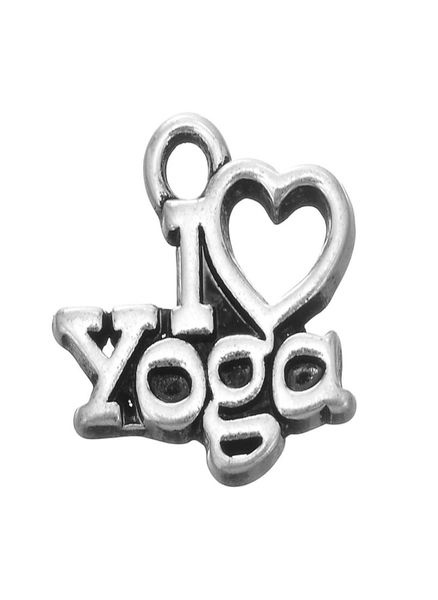 

50pcslot quoti love yogaquot alloy charms dangle hanging charm diy jewelry accessories charms jewelry7214269, Bronze;silver
