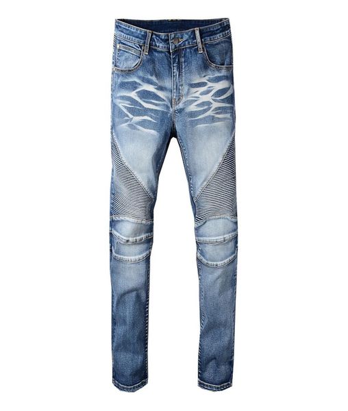 

mens jeans classic hip hop pants mens distressed ripped biker jeans us size 2942 slim fit motorcycle biker denim for men hip hop 4977954, Blue