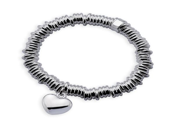 

with tracking number 925 silver bracelet dense ring with heart bracelet silver jewelry 10pcslot 18041964824, Black