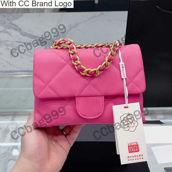 

cc cross body women 22b chain clutch flap bags designer lambskin leather quilted diamond luxurys handbags gold metal hardware wallets handle, Black