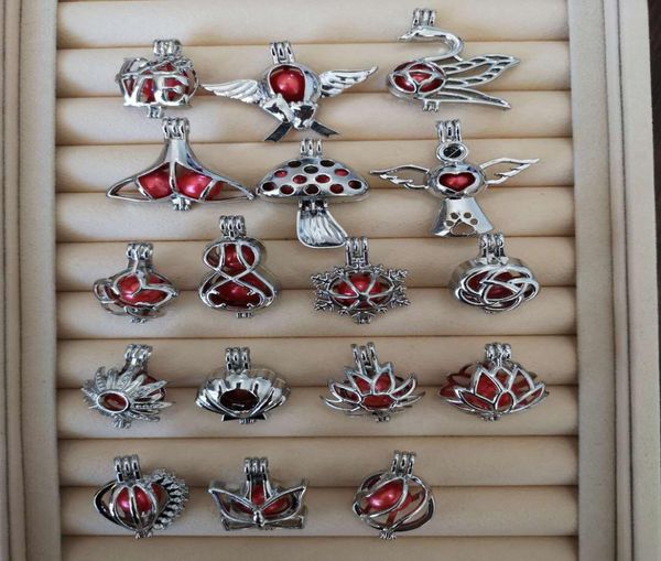 

18kgp silver big edsion pearl cage pendant love wish locket pendant for 911mm pearl fashion charm pendants4186253