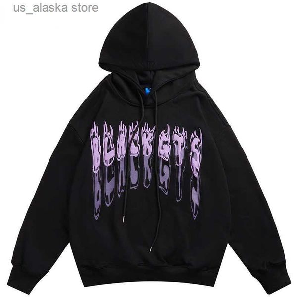 

men's hoodies sweatshirts hoodie sweatshirt streetwear hip hop graphic letter print punk gothic men women 2022 new harajuku fashion cas, Black