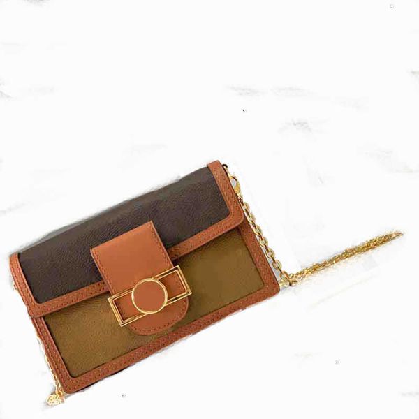 

wallets fashion bags dauphine chains m68746 women brown handbags purses classic metal hasptote leather lady shoulder crossbody b02 jxqc, Red;black