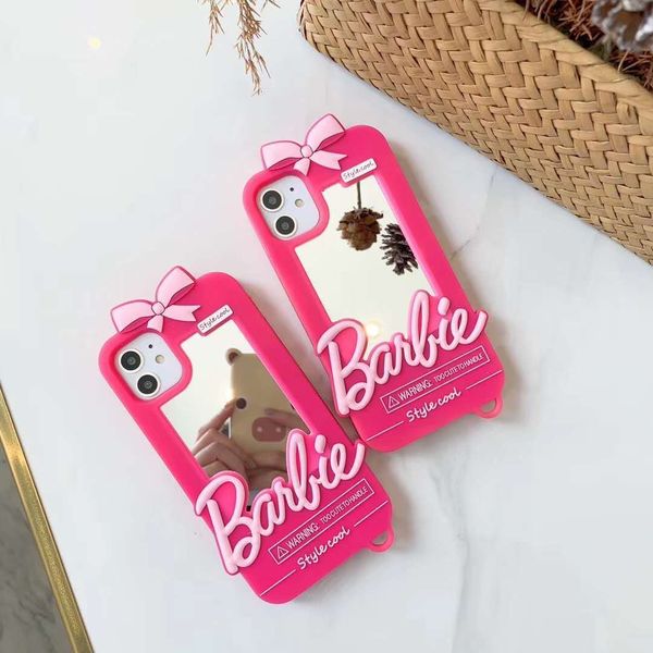 

barbie cell phone cases mirror pink soft silicone suitable for iphone phone case 14 plus 13 12 pro max