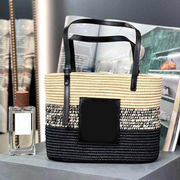 

straw designer bag hand woven stripe beach totes bags mirror quality shoulder bag shopping bags women handbag luxury totes bag summer lafite