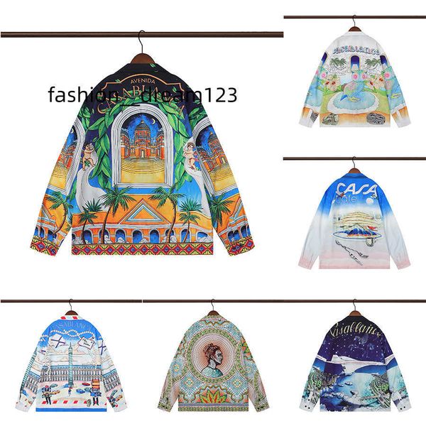 

casablanc-s designer casual shirt men and women casablanc-s shirts long-sleeved shirt size -3xl, White;black