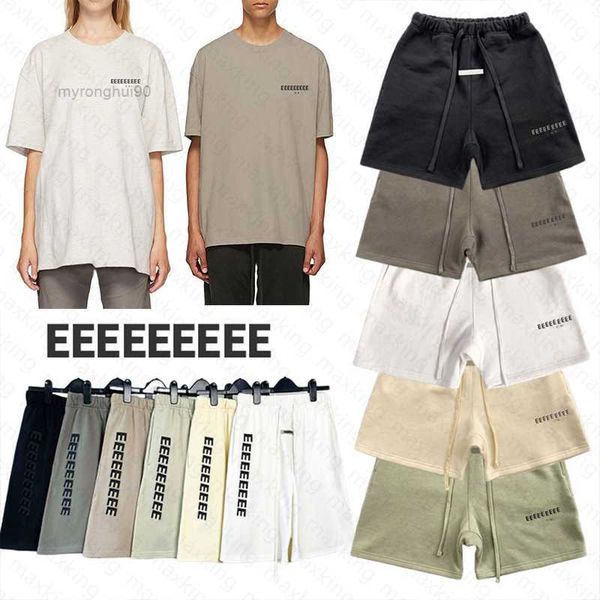 

mens womens designer essentail short clothing apparel essen cotton sports fashion short street style tide knee length essent 9fm0, White;black