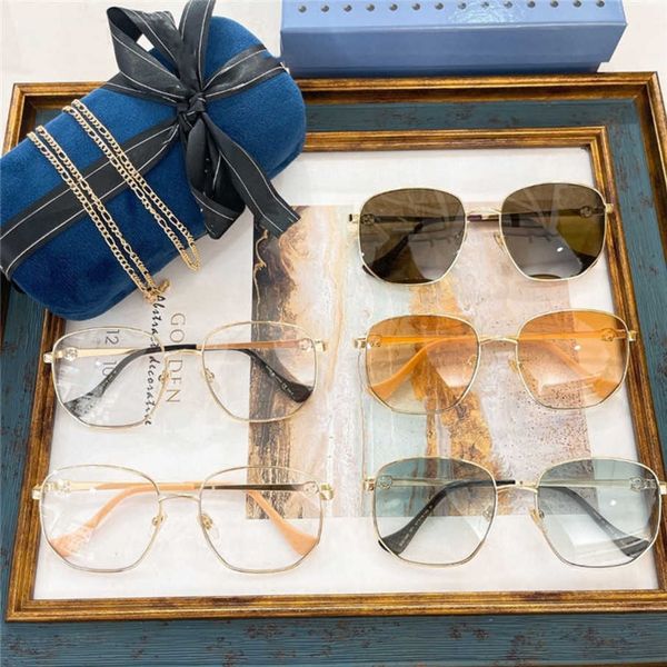 

2023 new luxury designer g family new style box chain fashion star same sunglasses gg1396, White;black