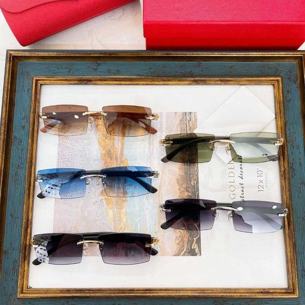 

2023 luxury designer 23 new individual rimless lenses sunglasses ins net red same style square sunglasses women ct0272s, White;black