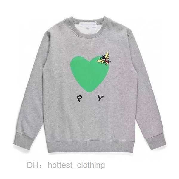 

cdg men's play quality commes des mens clothing garcons letter embroidery long sleeve pullover man red heart casual sportswear 03 5 24n, Black