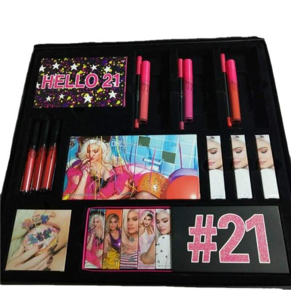

drop jenner makeup set hello 21 st birthday 21st collection lip gloss lipstick pretty eyeshadow palette kit big box cosmetics 4759501