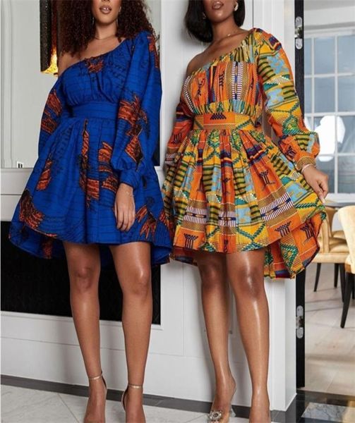 

african dresses women shoulder off mini dress dashiki tribal print africa dress women african clothes robe africaine femme 226831185, Black;gray