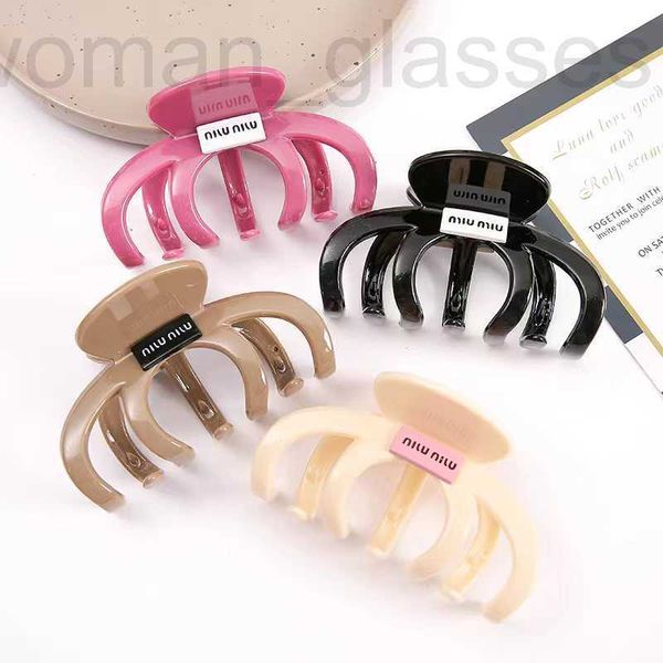 

hair clips & barrettes designer new minimalist large ponytail grab clip acrylic hair for women's back brain spoon pumpkin a high-end fe, Golden;silver