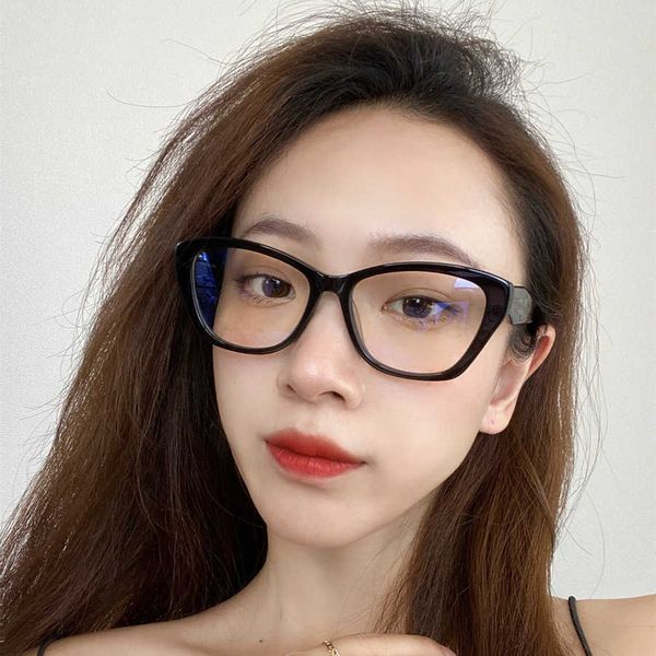 

2023 luxury designer sunglasses new p pop home fashion women's big face shows thin red book ty irregular black frame glasses style 1, White;black