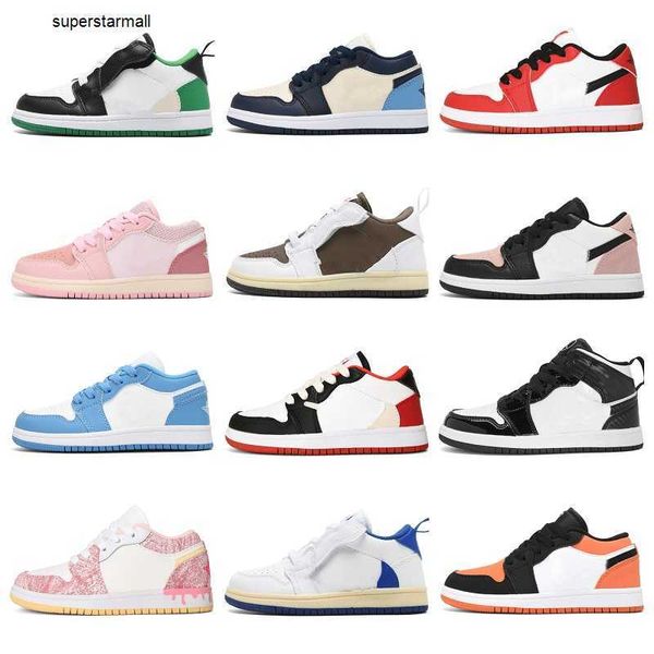

kids 1 1s jumpman basketball shoes og 1 low kids sports sneakers boys girls kid youth baby infants 1s low trainers black white blue red gree
