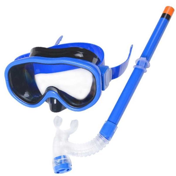 

tube equipment diving children snorkel set scubas snorkeling masks swimming goggles glasses with dry snorkels, Blue