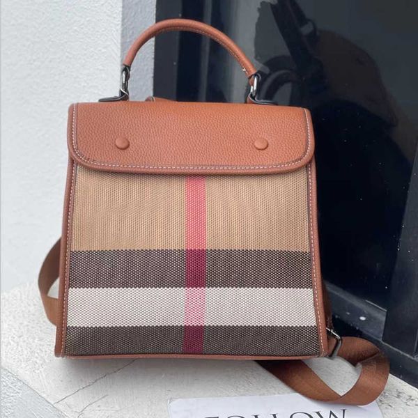 

fashion color clash checkered shoulder bag niche design elegant versatile commuter backpacks 081423