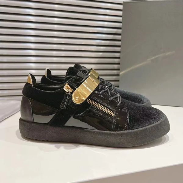 

casual shoes foreign trade europe station gz new round head zipper couple low breathable personalized anti slip fashion for men and women, Black