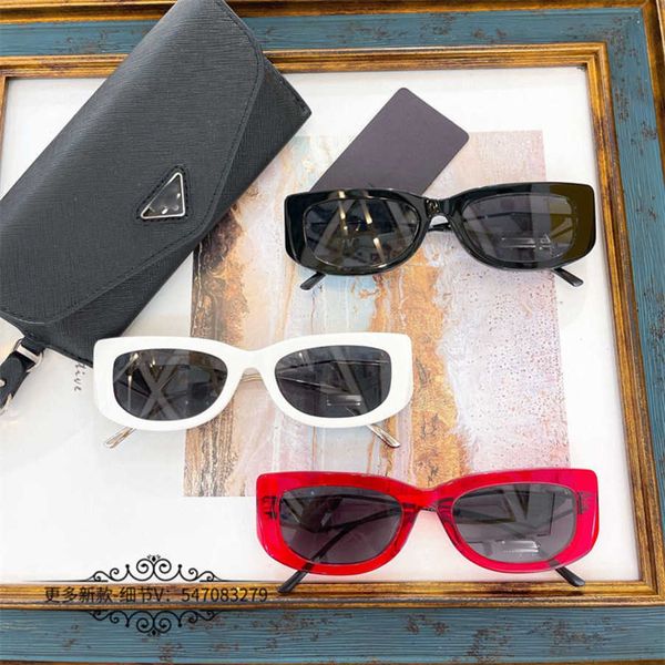 

2023 new luxury designer 23 p family sunglasses women's net red ins same style cat's eye narrow frame plate sunglasses pr14ys, White;black