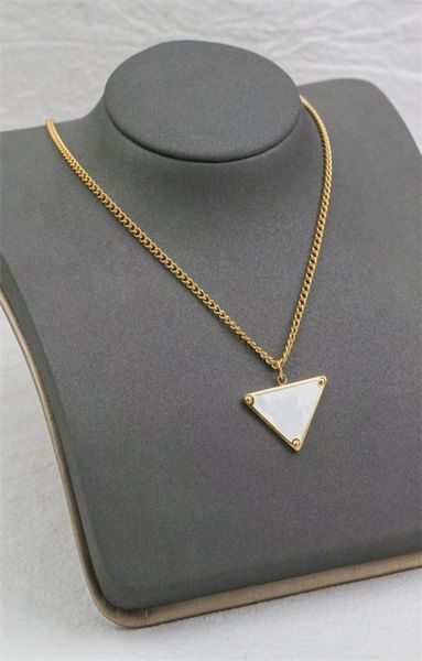 

fashion charm necklace pendant necklaces for man woman punk style inverted triangle charms chain luxury brand jewelry couple 6489307, Golden;silver