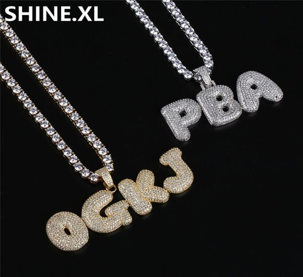 

hip hop custom name combination bubble letter pendant necklace micro cubic zirconia gold silver color copper pendant necklace5861687