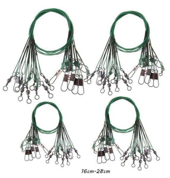 

100pcslot 5 sizes mixed 16cm28cm antibite steel wire terminal tackle fishing lines stainless snaps swivels pesca accessories 8449837