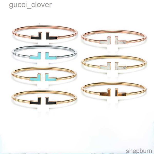 

bangle designer t womens mens bracelets luxury women open bracelet jewelry for gift with box, Black