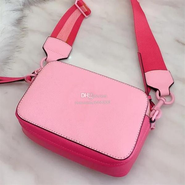 

2023 designers messenger bag for women crossbody camera bag leather double zip color matching casual wide strap shoulder bags235e