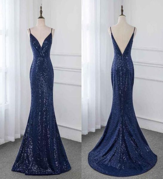 

navy bridesmaid dresses deep v neck with straps backless sparkly sequin mermaid wedding guest party prom formal dress c2846226, White;pink