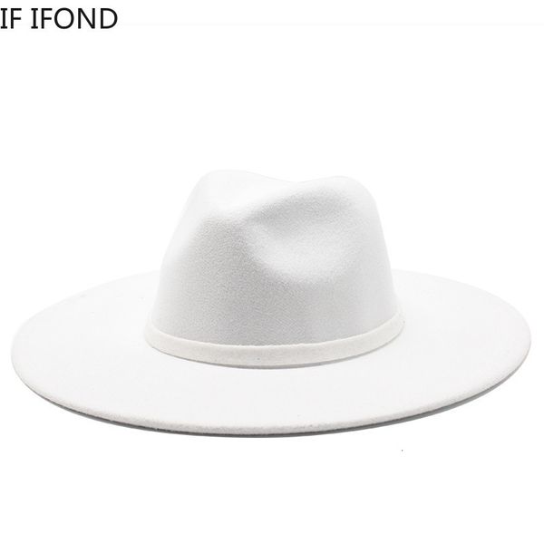 

wide brim hats bucket 95cm women men big imitation wool fedora hat british style winter gentleman elegant lady jazz church 230801, Blue;gray