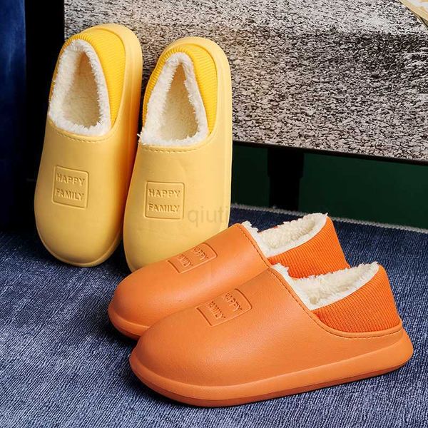 

slippers sandal lembut musim dingin tahan air sepatu wanita hangat rumah wanita sepatu katun kulit luar ruangan sandal pria uniseks, Black