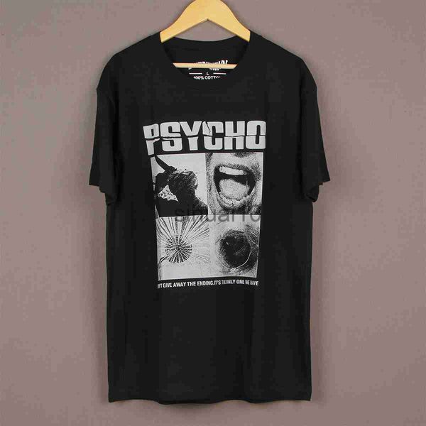 

men's t-shirts alfred hitchcock psycho t-shirt horror movie the birds rear window vertigo men summer cotton tee shirt j230731, White;black