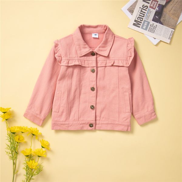 

jackets fashion coats autumn baby girls clothes outerwear pink long sleeve single-breasted jean jackets coat children clothing 230801, Blue;gray