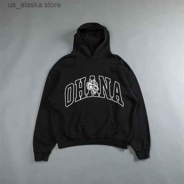 

men's hoodies sweatshirts darc sport 2023 terry cloth men hooded hoodie pullover loose simple design letter print oversized long sleeve, Black