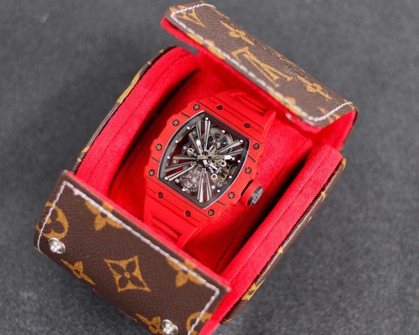 

rm12-01 real tourbillon watch fantasic superb men wrist watches ssb0 high-end quality mechanical uhr ntpt all carbon fiber case montre richa, Slivery;brown