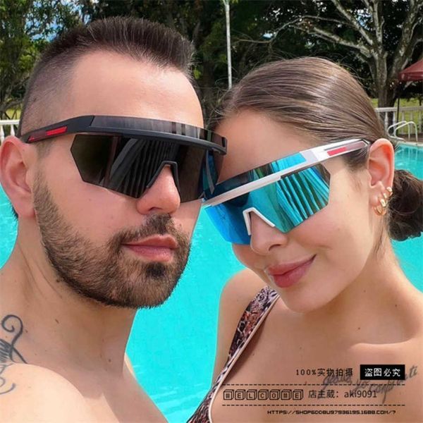 

2023 new luxury designer p's large frame riding sunglasses net red same style ski goggles sps01y sunglasses, White;black