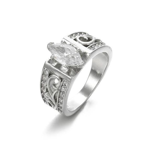 

new hollow flower flower diamond ring shaped diamond horse eye ring european and american creative engagement woman fashion ring j7891147, Golden;silver