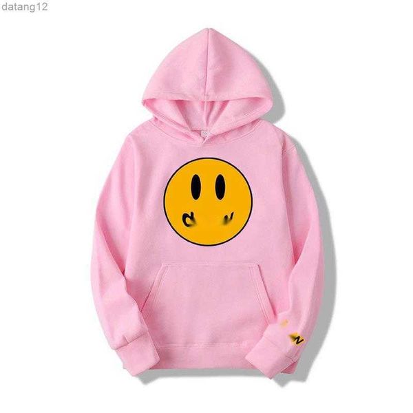 

draw hoodie winter cotton men and women drew smile face simple sweatshirts causal plain o-neck hoody soft streetwear young lovers d clothing, Black