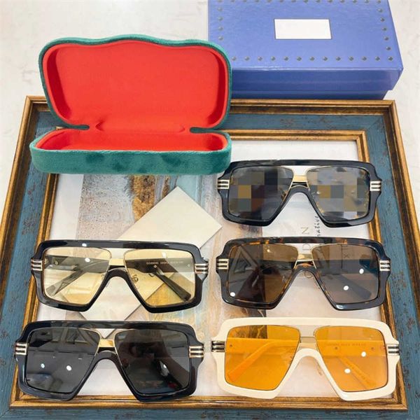 

2023 new luxury designer g family's new large frame fashion ins celebrity sunglasses of the same type for men and women gg0900, White;black